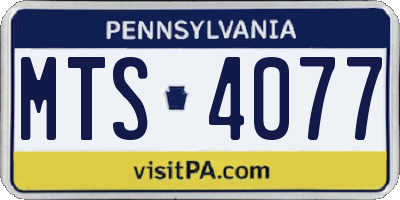 PA license plate MTS4077