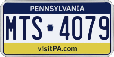 PA license plate MTS4079
