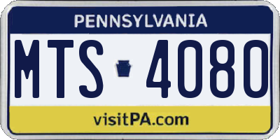 PA license plate MTS4080