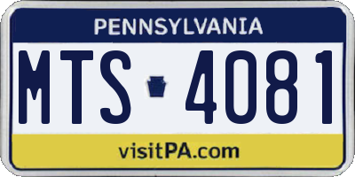 PA license plate MTS4081