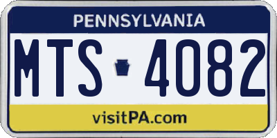 PA license plate MTS4082