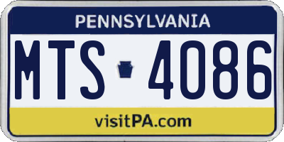 PA license plate MTS4086