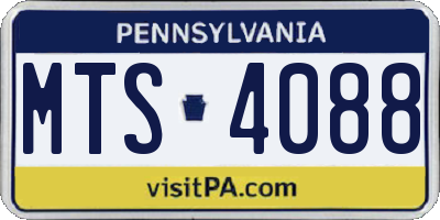 PA license plate MTS4088