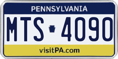 PA license plate MTS4090