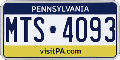 PA license plate MTS4093