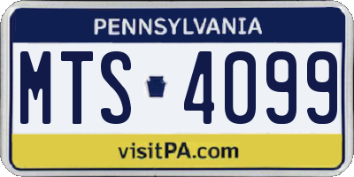 PA license plate MTS4099