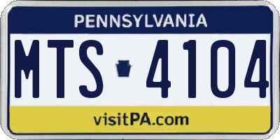 PA license plate MTS4104