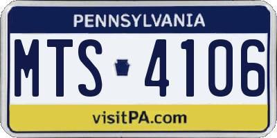 PA license plate MTS4106