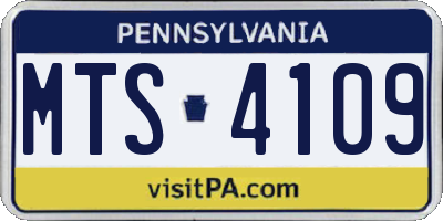 PA license plate MTS4109
