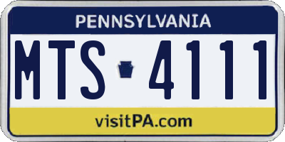PA license plate MTS4111