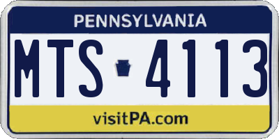 PA license plate MTS4113