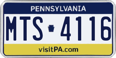 PA license plate MTS4116