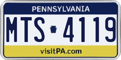 PA license plate MTS4119