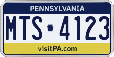 PA license plate MTS4123