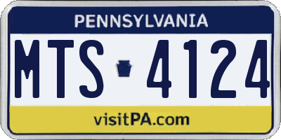 PA license plate MTS4124