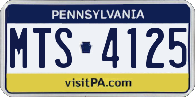 PA license plate MTS4125