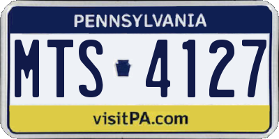 PA license plate MTS4127