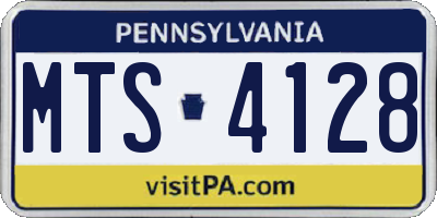 PA license plate MTS4128