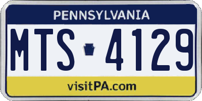 PA license plate MTS4129