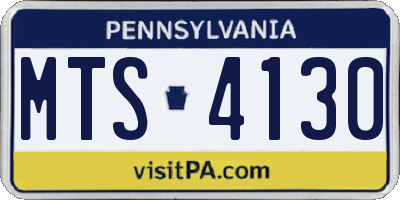 PA license plate MTS4130