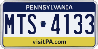 PA license plate MTS4133