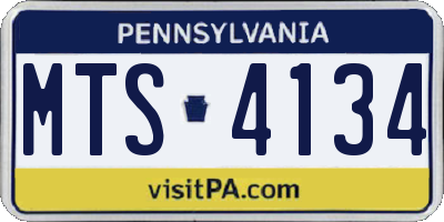PA license plate MTS4134