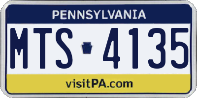 PA license plate MTS4135