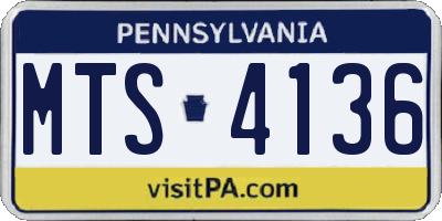 PA license plate MTS4136