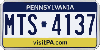 PA license plate MTS4137