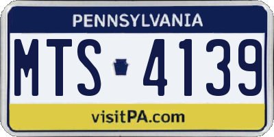 PA license plate MTS4139
