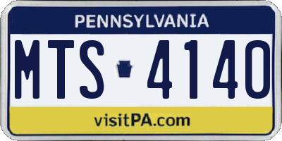 PA license plate MTS4140