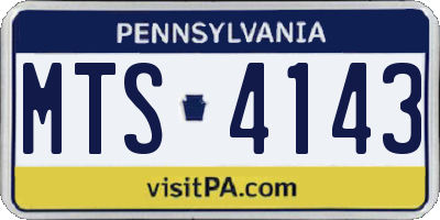 PA license plate MTS4143