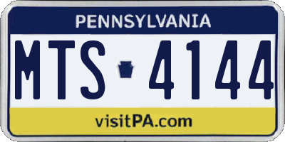 PA license plate MTS4144