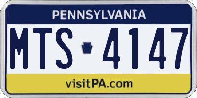 PA license plate MTS4147