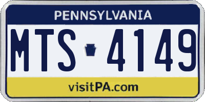 PA license plate MTS4149