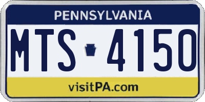 PA license plate MTS4150