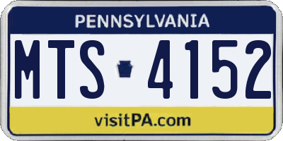PA license plate MTS4152