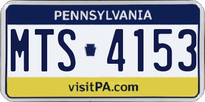 PA license plate MTS4153