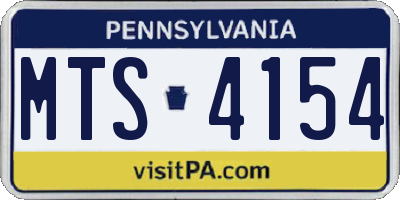 PA license plate MTS4154
