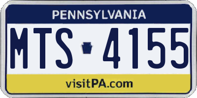 PA license plate MTS4155