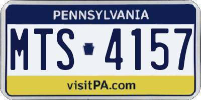 PA license plate MTS4157