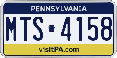 PA license plate MTS4158