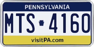 PA license plate MTS4160