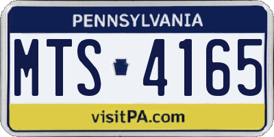 PA license plate MTS4165