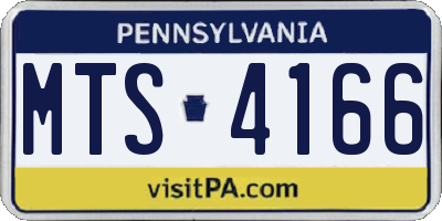 PA license plate MTS4166