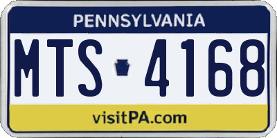 PA license plate MTS4168