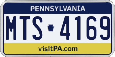 PA license plate MTS4169