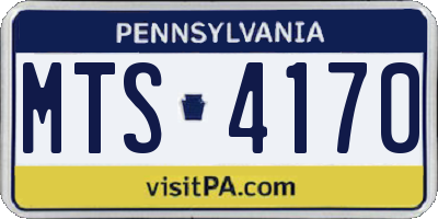 PA license plate MTS4170