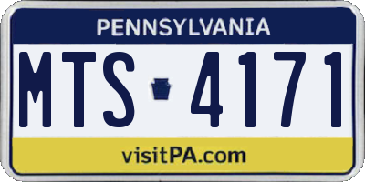 PA license plate MTS4171