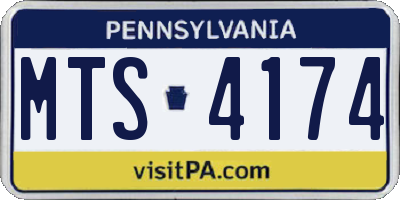 PA license plate MTS4174